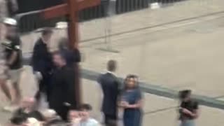 Giant Cross Carried into Stadium for Charlie Kirk Memorial