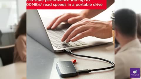 SanDisk 2TB Portable SSD - Up to 800MB/s, USB-C, USB 3.2 Gen 2, Updated Firmware