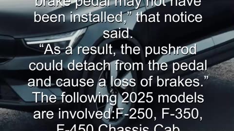 RECALL- Brakes could fail on thousands of vehicles in Canada