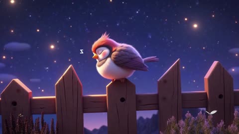 Sleeping Bird Under Starry Sky Calming Music for Sweet Dreams