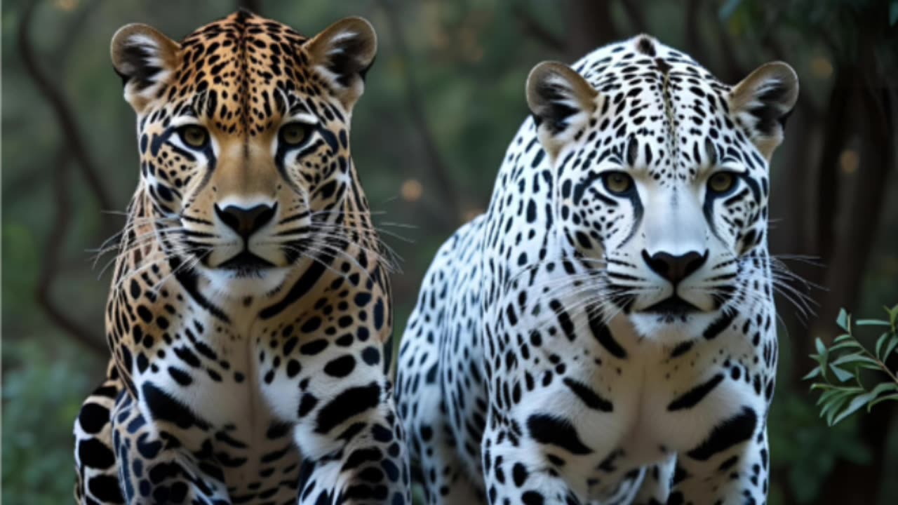 Jaguar Leopard and white Jaguar Leopard