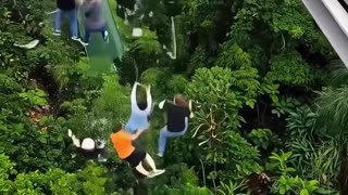 Imagine being on this glass bridge when it starts to collapse…