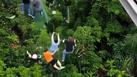 Imagine being on this glass bridge when it starts to collapse…