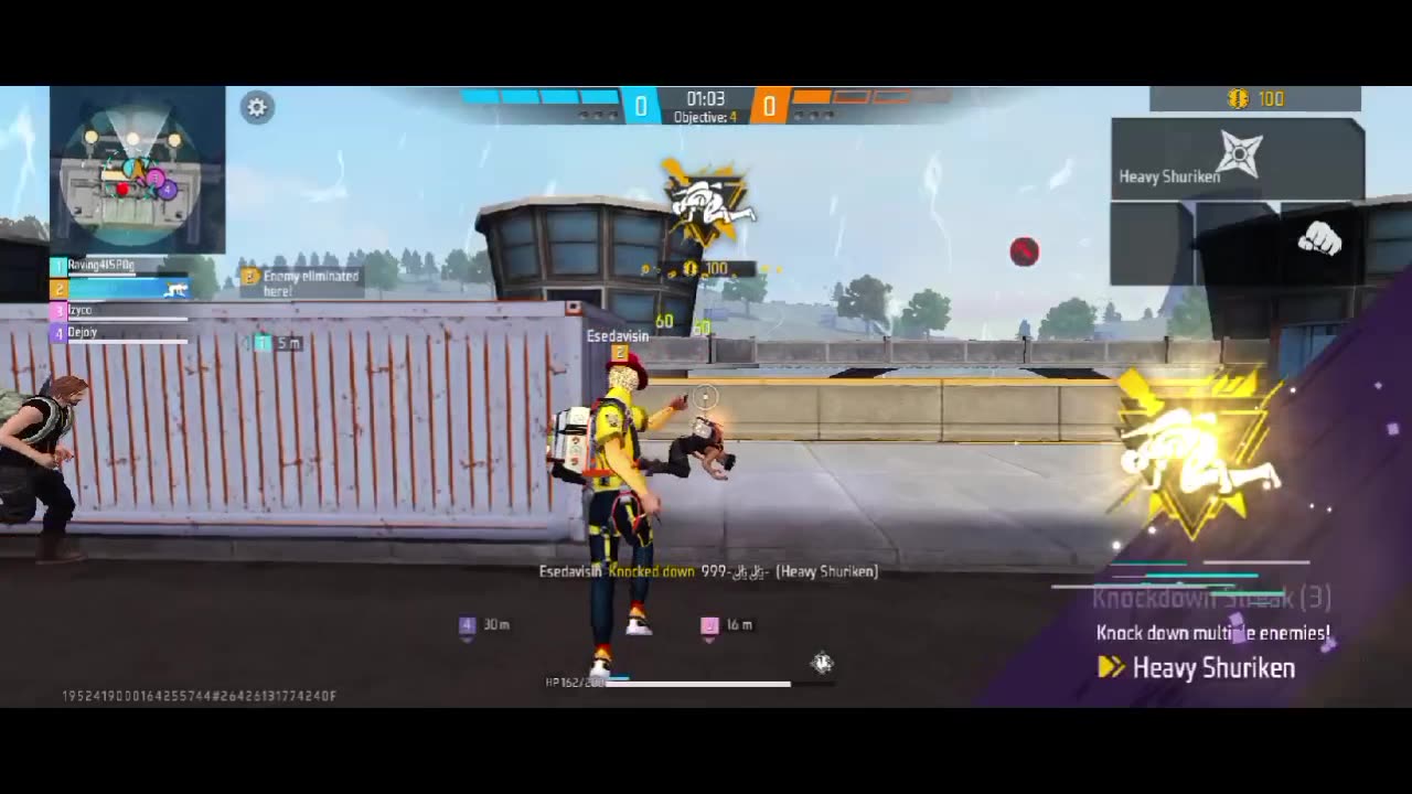 Knockdown Streak 3 💥 #freefiresquad #knockdownstreak #knockdown #freefire #shorts