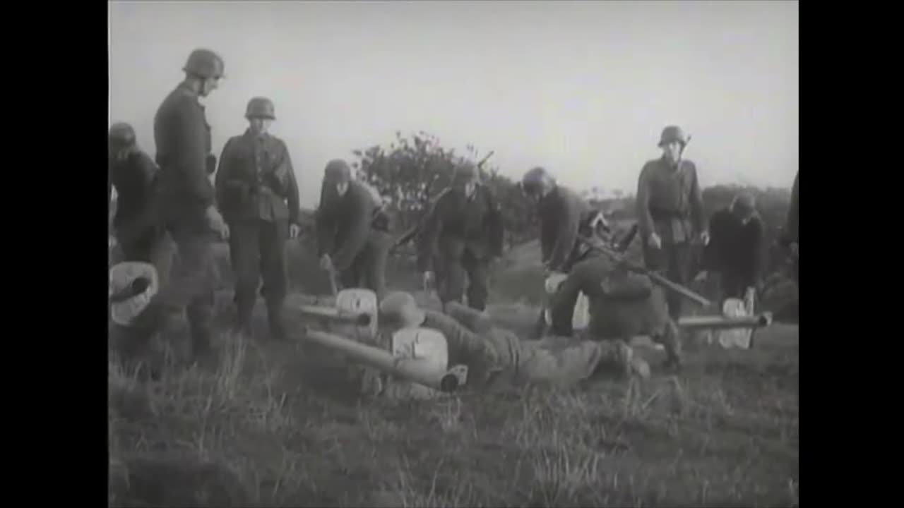 German troops training with Panzerfaust, Faustpatrone, Panzerschreck and Sturmgewehr 44