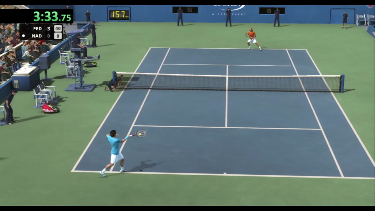 Top Spin 2K25 Federer Crazy Rally And Beatiful Backhand Winner On The Run Online