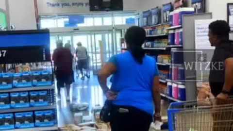 A Black man is throwing a temper tantrum in Walmart because he can't shoplift in peace.