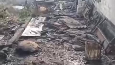 🔥👀 Total destruction of the temporary location of the Russians using drone drops.