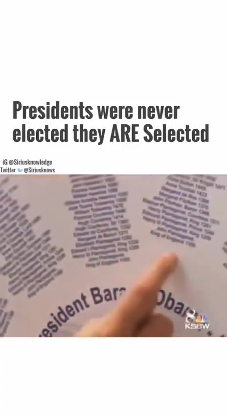 PRESIDENTS ARE SELECTED NOT ELECTED