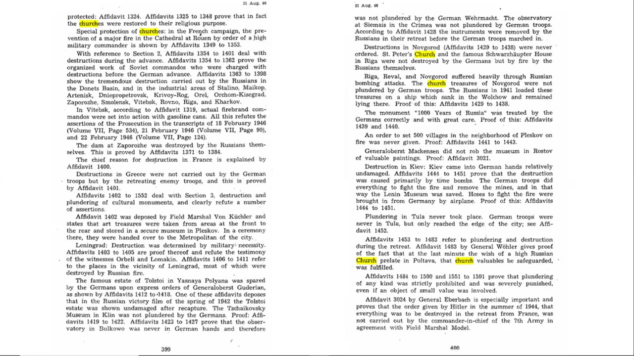 Nuremberg Vol 21 - German defense refuting soviet atrocity claims