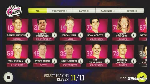 Clash between Sydney sixers vs Hobart