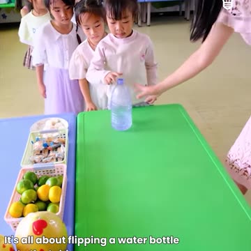 Super fun game with water bottle flipping for kids!