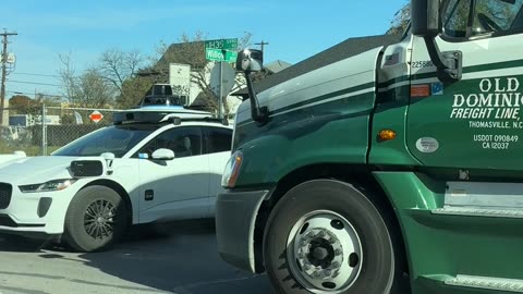 Waymo and 18 Wheeler Stand Off