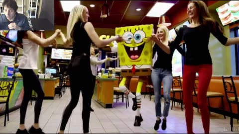 Outtake #996 Of The SpongeBob SquarePants Dancing With Women At A Subway Fake Funny Parody Video