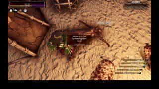 Conan Exiles, raid of the Darfari camp, for bones, busty, boobs