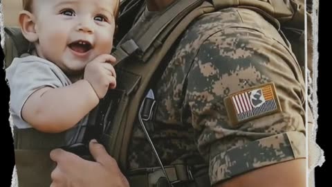 Navy Dad and daughter cute girls
