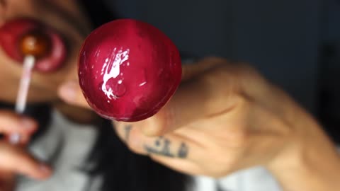 ASMR ENJOYING 2 lollipops!