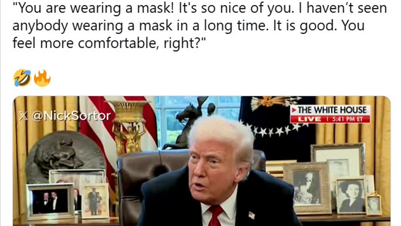 LOL: President Trump Stops ‘Reporter’ Mid-Sentence to Hilariously Troll Her for Wearing a Face Mask Inside the White House