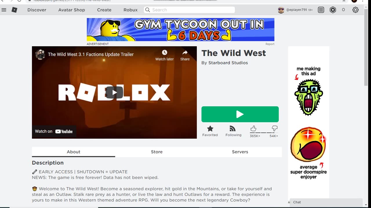 The Wild West page