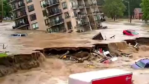 Incredible: Modern City Engulfed Roads Collapse in Catastrophic Floods #viral #s