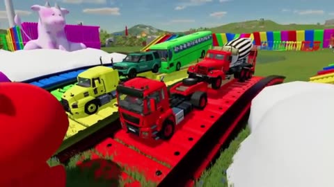 Big Rig Transport: Moving Police Cars, Mixers & Fire Engines – Farming Simulator