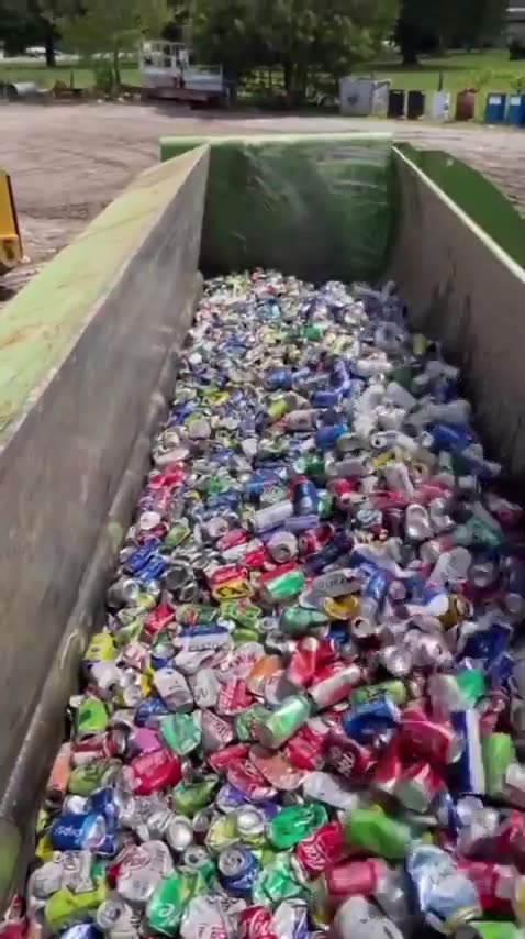 Satisfying can crushing.