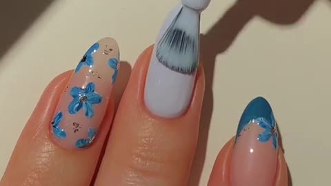 Blue Flower Nails! 💙🦋🌼