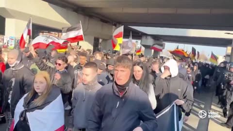 Germany, Germans chant "those who hate Germany must leave Germany!"
