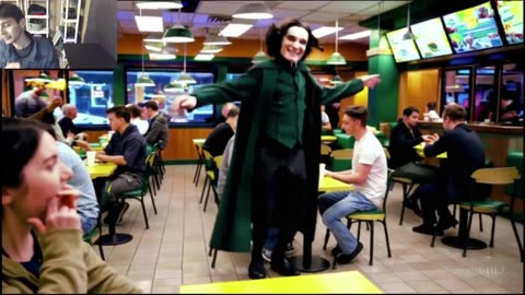 Severus Snape From The Harry Potter Series Is Dancing At A Subway Restaurant Fake Funny Parody Video