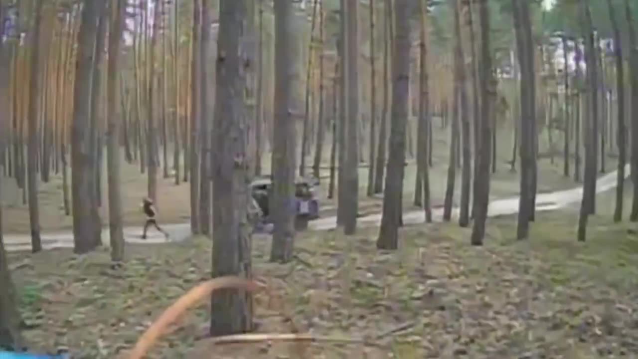Ukrainian Navigates Forest and Smashes Directly into Side Door of Transport Van