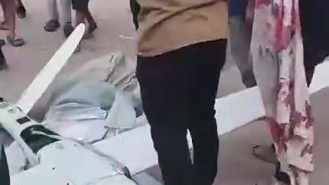 A small Israeli military surveillance drone crashed in the Rimal neighborhood of
