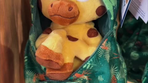 Walt Disney World Animal Kingdom Baby Giraffe in a Green Hoodie Pouch Blanket Plush Doll #shorts