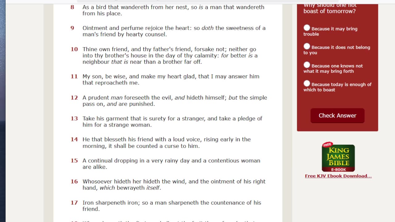 Proverbs 27 MSG comparison to KJV