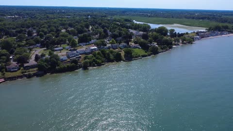 Drone Video Of The Lake Ontario Shore From Slater Creek.