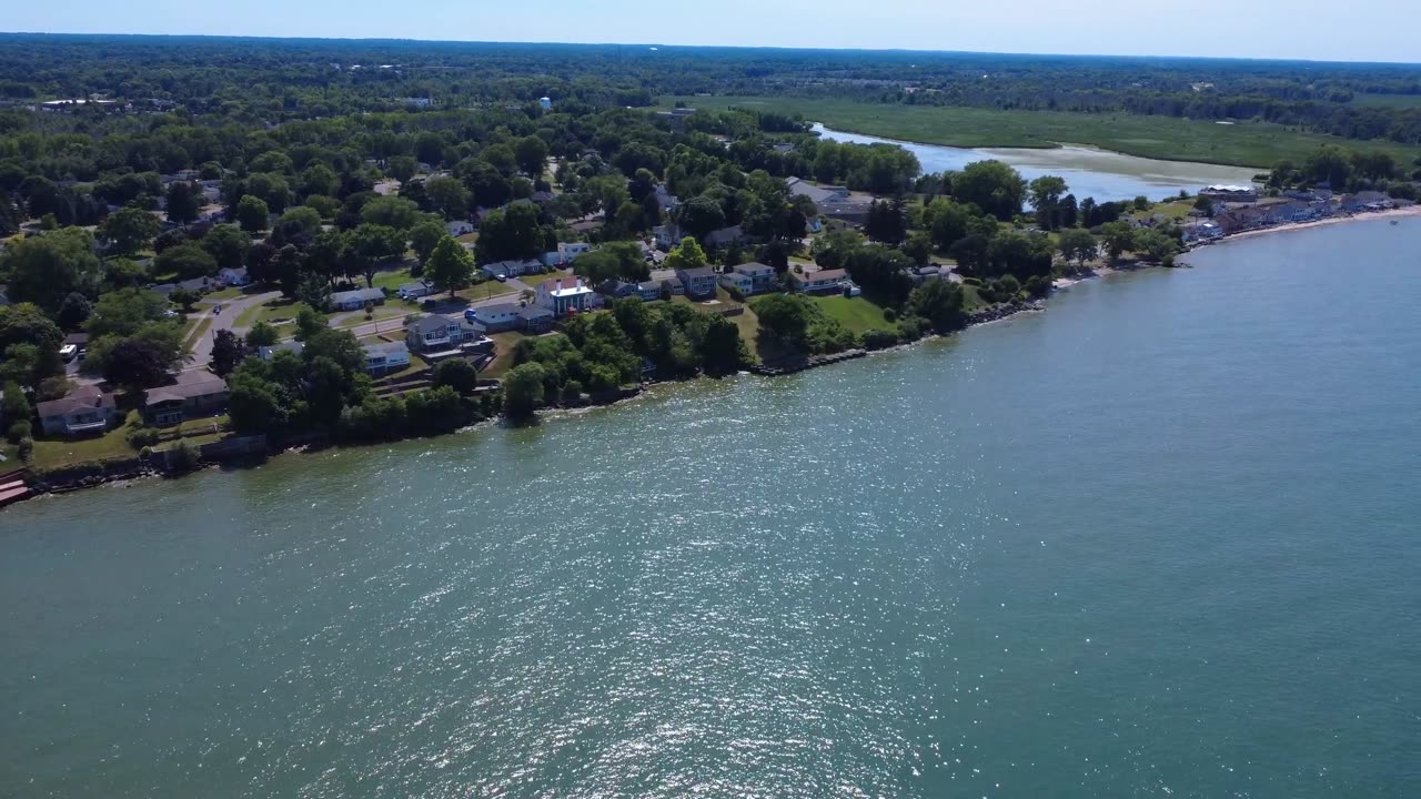 Drone Video Of The Lake Ontario Shore From Slater Creek.