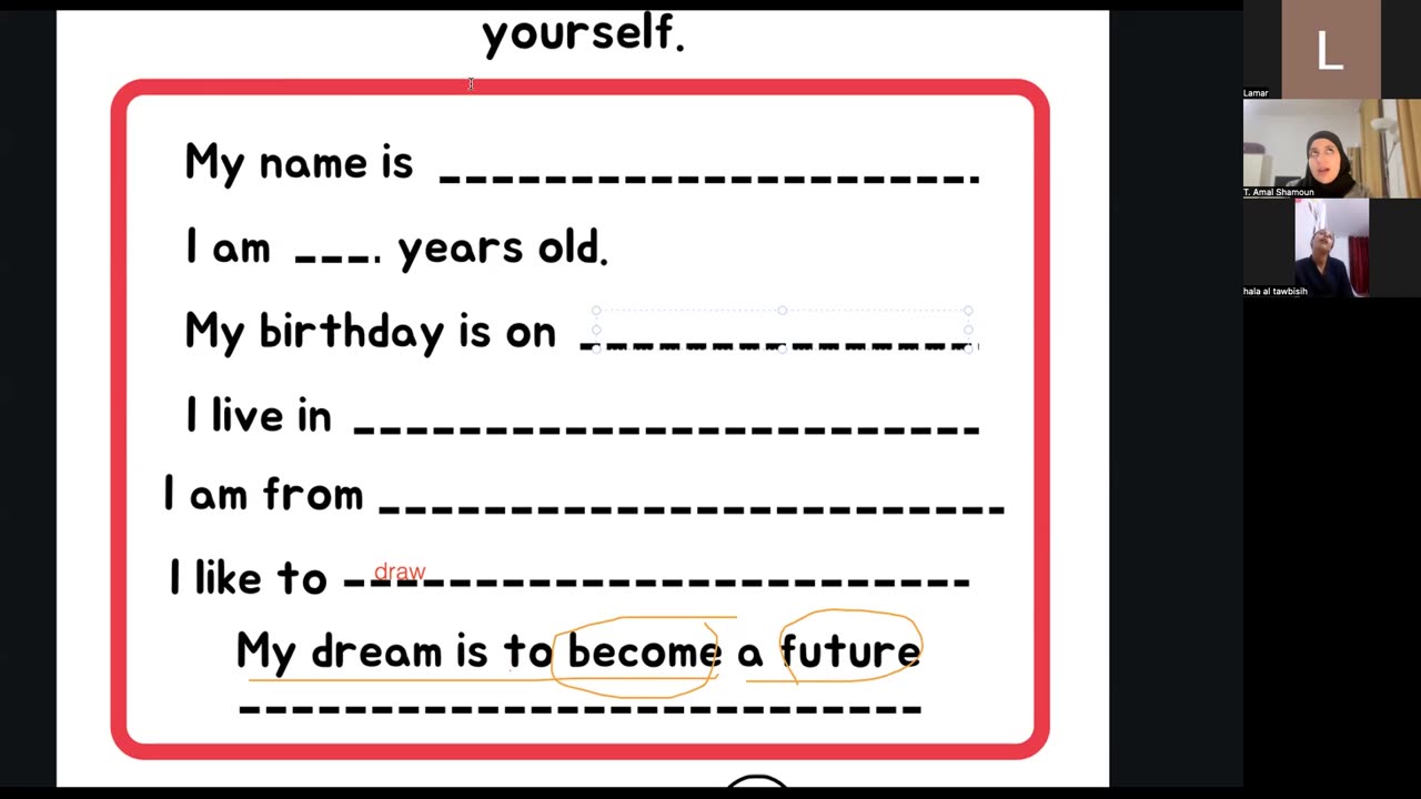 Introducing yourself Class (6)