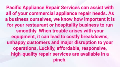 Pacific Appliance Repair Services, INC - Commercial Appliance Repair in Los Angeles, CA