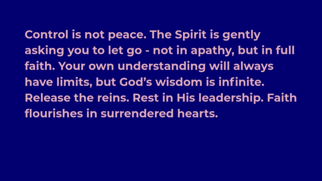 Faith That Releases Control