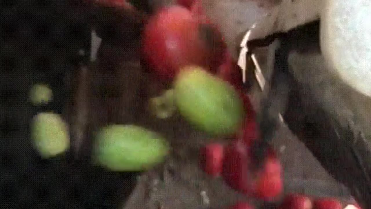 A machine that rapidly removes green apples