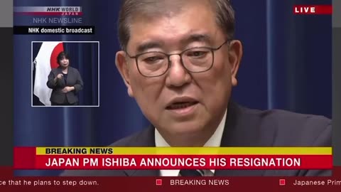 Japan's PM Shigeru Ishiba announces his resignation.