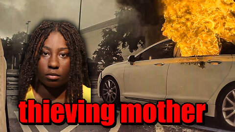 She entered the store to steal some clothes, and when she came out, her car caught fire.