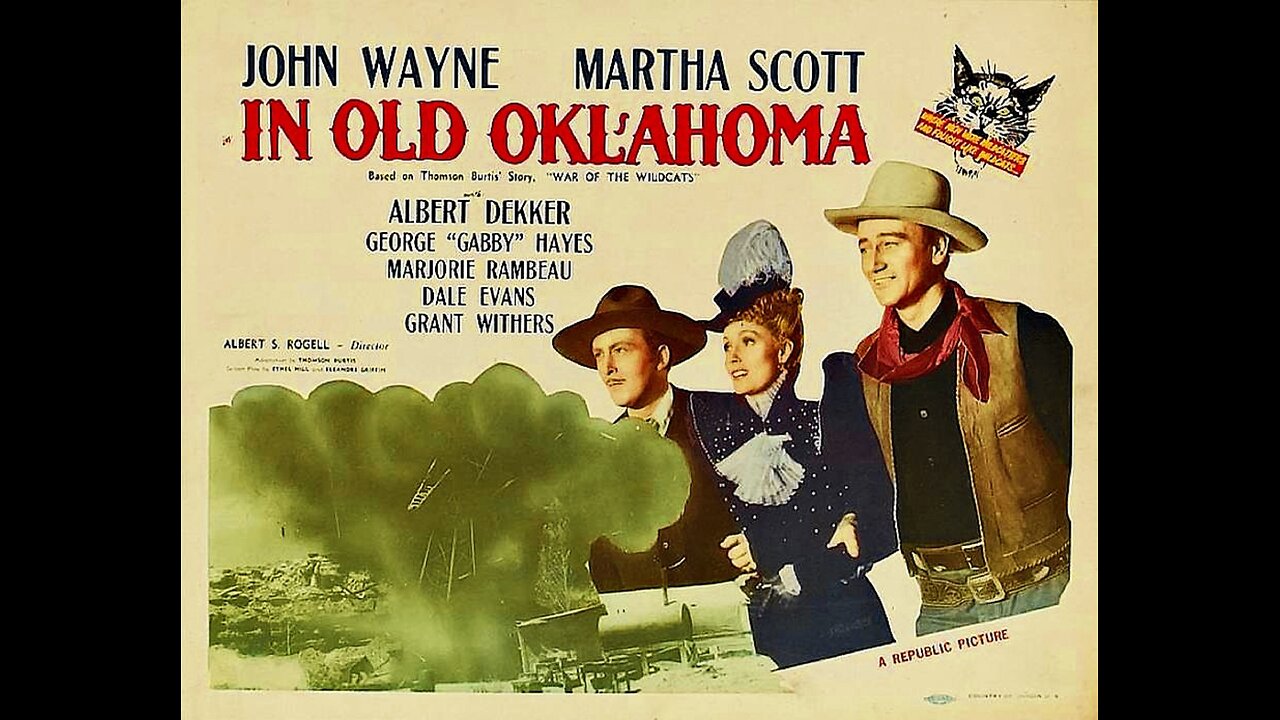 In Old Oklahoma AKA War of the Wildcats, Western 1943. John Wayne, Martha Scott, Albert Dekker, Marjorie Rambeau, George "Gabby" Hayes, Grant Withers, Paul Fix, Dale Evans