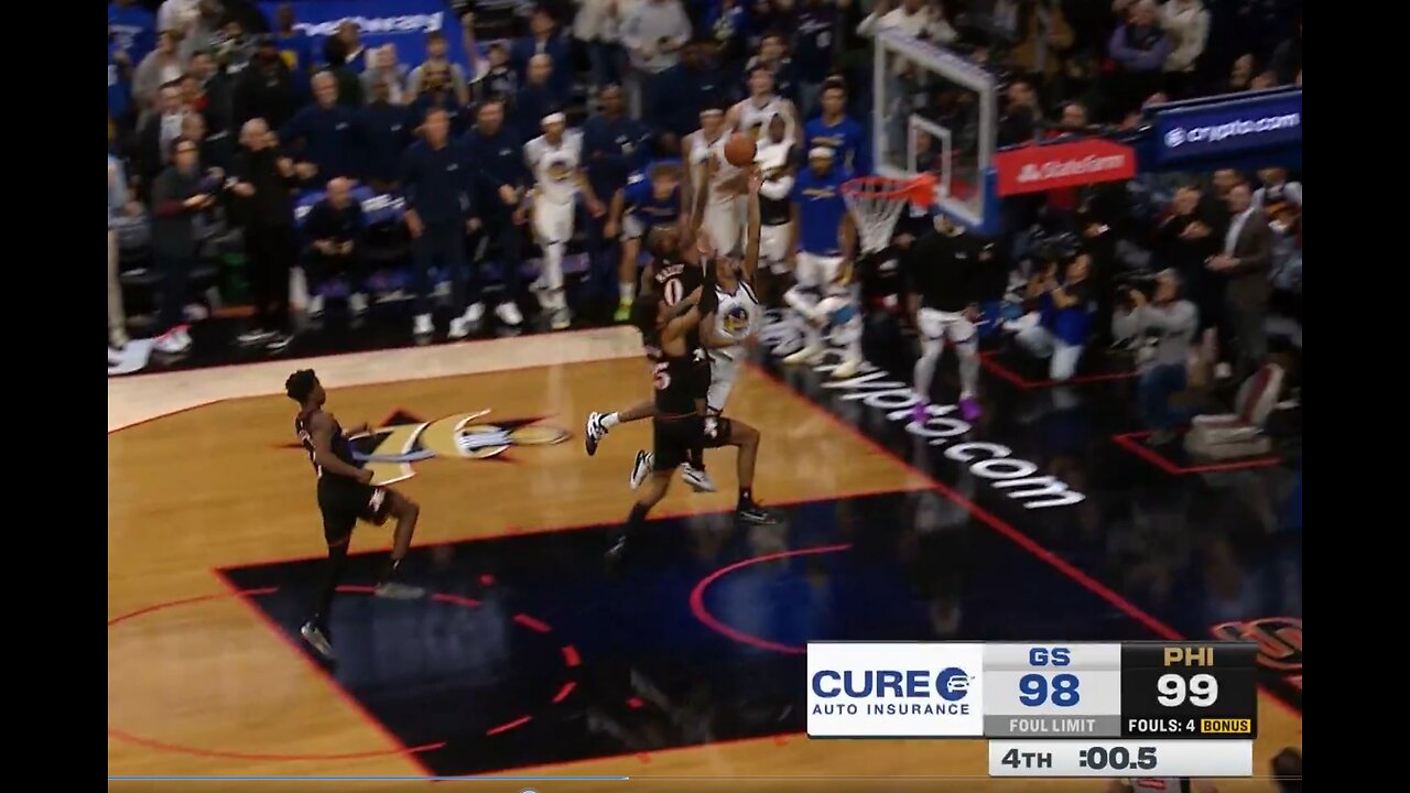 VJ Edgecombe rebound score, Tyrese Maxey block buzzer win over Warriors