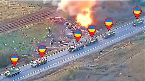 Russian Su-34 FAB-3000 Destroys Ukrainian M109A6 Paladin Convoy!