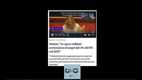 LA FUMATA BIANCA DEI GUERRAFONDAI ITALIANI ALLE ARMI DELLA NATO.LADY ASPEN MERDONI DETTA GIORGIA annuncia che:Nel 2025 2% PIL in difesa in linea con i parametri della NATO.RASSEGNA STAMPA
