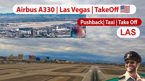 A330 Cockpit POV | Las Vegas Departure via Runway 01R – Real Sounds, No Commentary