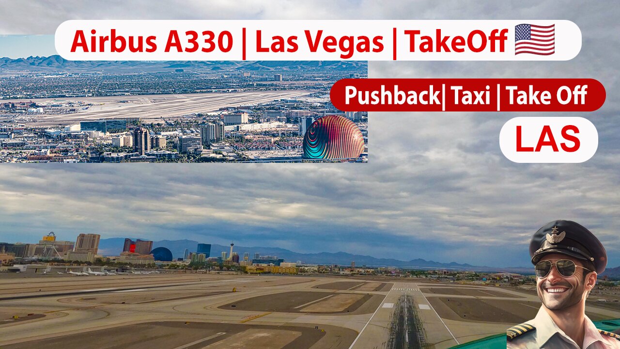 A330 Cockpit POV | Las Vegas Departure via Runway 01R – Real Sounds, No Commentary