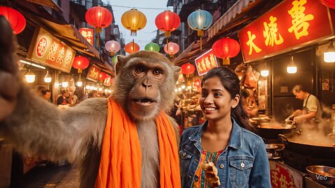 monkey vlogging in Kashmir