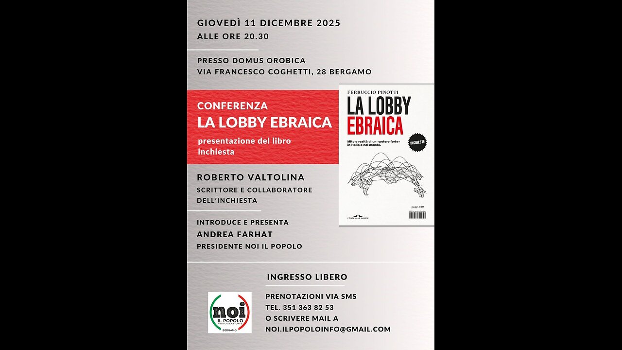 Presentazione del libro "La lobby ebraica"