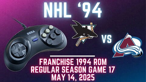 NHL '94 Franchise League (1994) - Sharks (Len) at Avalanche (jackandjose) {Genesis} - Game 17
